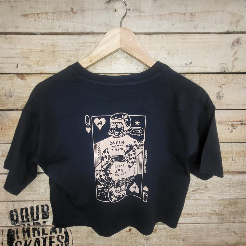Queen of Skates Cropped Black T-Shirt