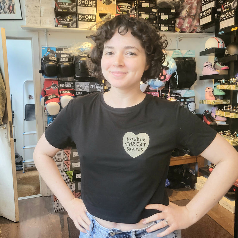 Queen of Skates Cropped Black T-Shirt