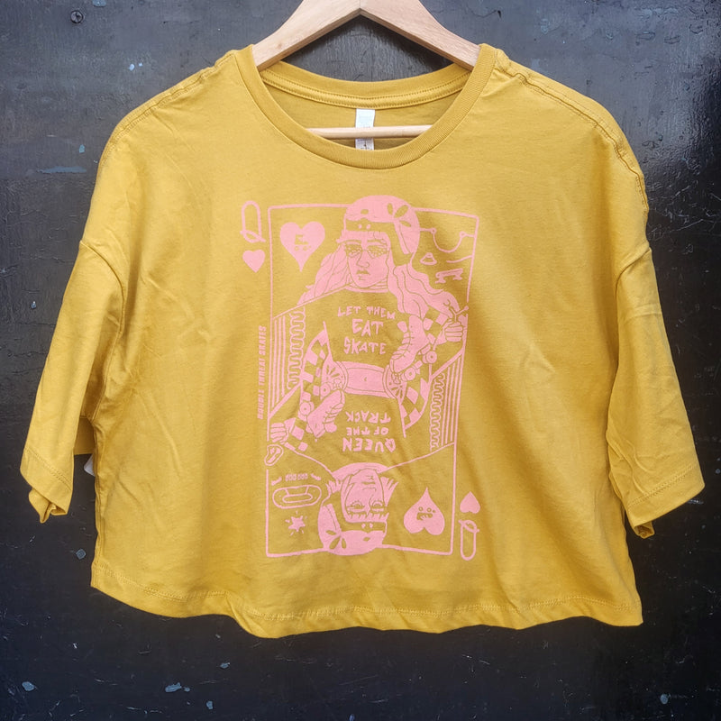 Queen of Skates Cropped Jersey Tee Mustard