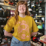 Queen of Skates Cropped Jersey Tee Mustard