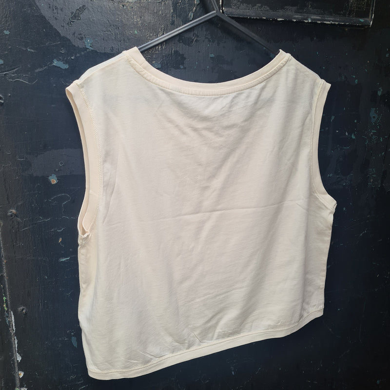 🌠Starlight Express ''Lovers'' Collab Washed Ivory Cropped Tank